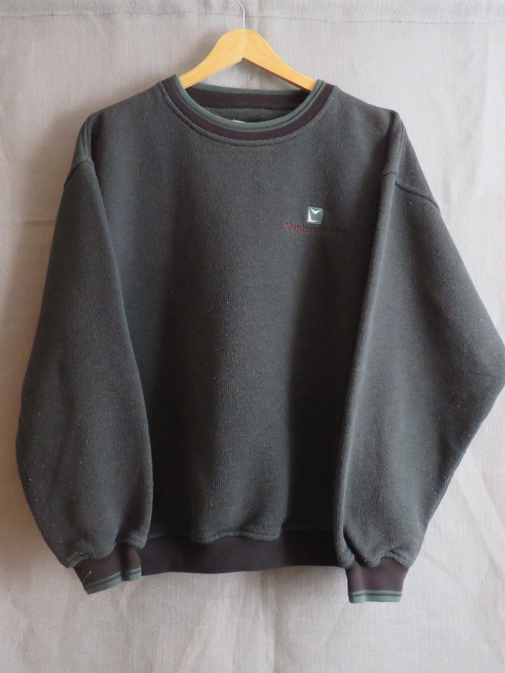 Men's Black Crewneck Fleece Sweater